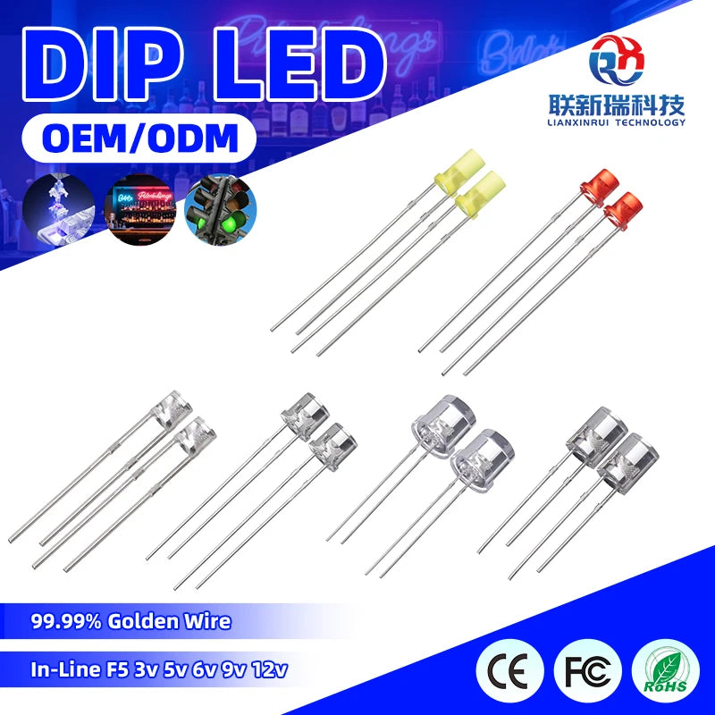 In-Line F5 3v 5v 6v  9v 12v Concave Bead Lamp for Blue Emitting LED Night Atmosphere Landscape Lights Small String Lights