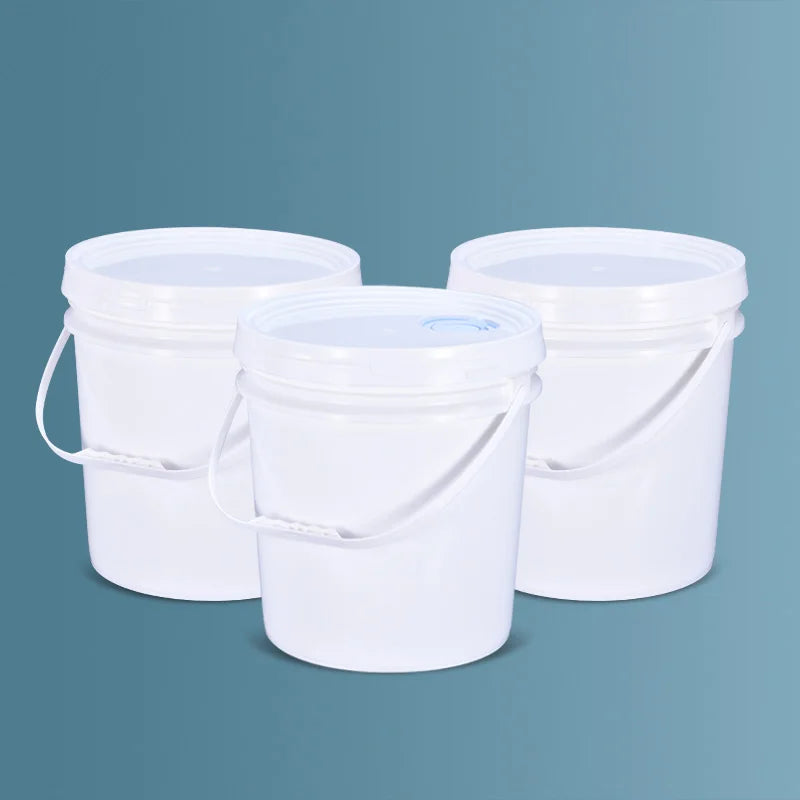 Wholesale High Quality Heat Resistance Durable Round White Recycled Plastic Water Bucket With Handle and Lid