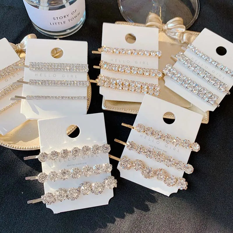 Korean Hair Accessories Hair Pins Fashion Bling Pearl Diamond Rhinestone Hair Clips for Women
