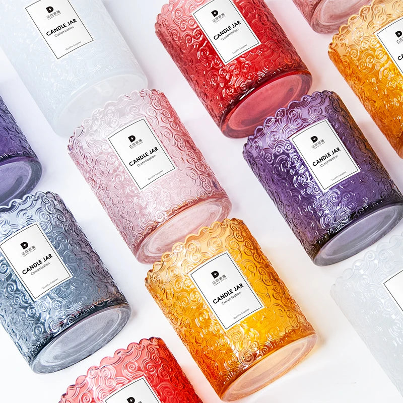 New Design Christmas Eco Friendly Nordic Luxury Empty Frosted Candle Jars Wholesale Candle Glass Jar