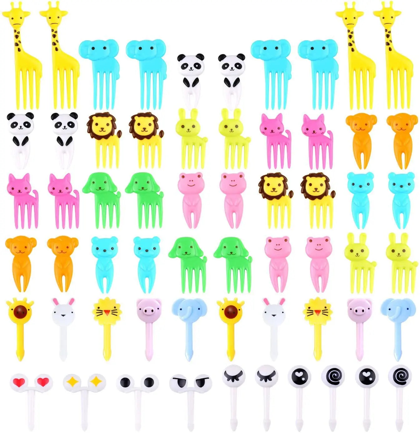 Fun Bento Cute Animal Shape Tenedores Para Fruta Mini Cartoon Fruit Plastic Fork Cake Decoration Kids Toothpi Fruit Picks Fork