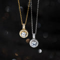 Fashion Pendant Necklaces 925 Sterling Silver Round Circle Diamond Jewelry Necklace Full Zircon Gold Plated Necklace for Women