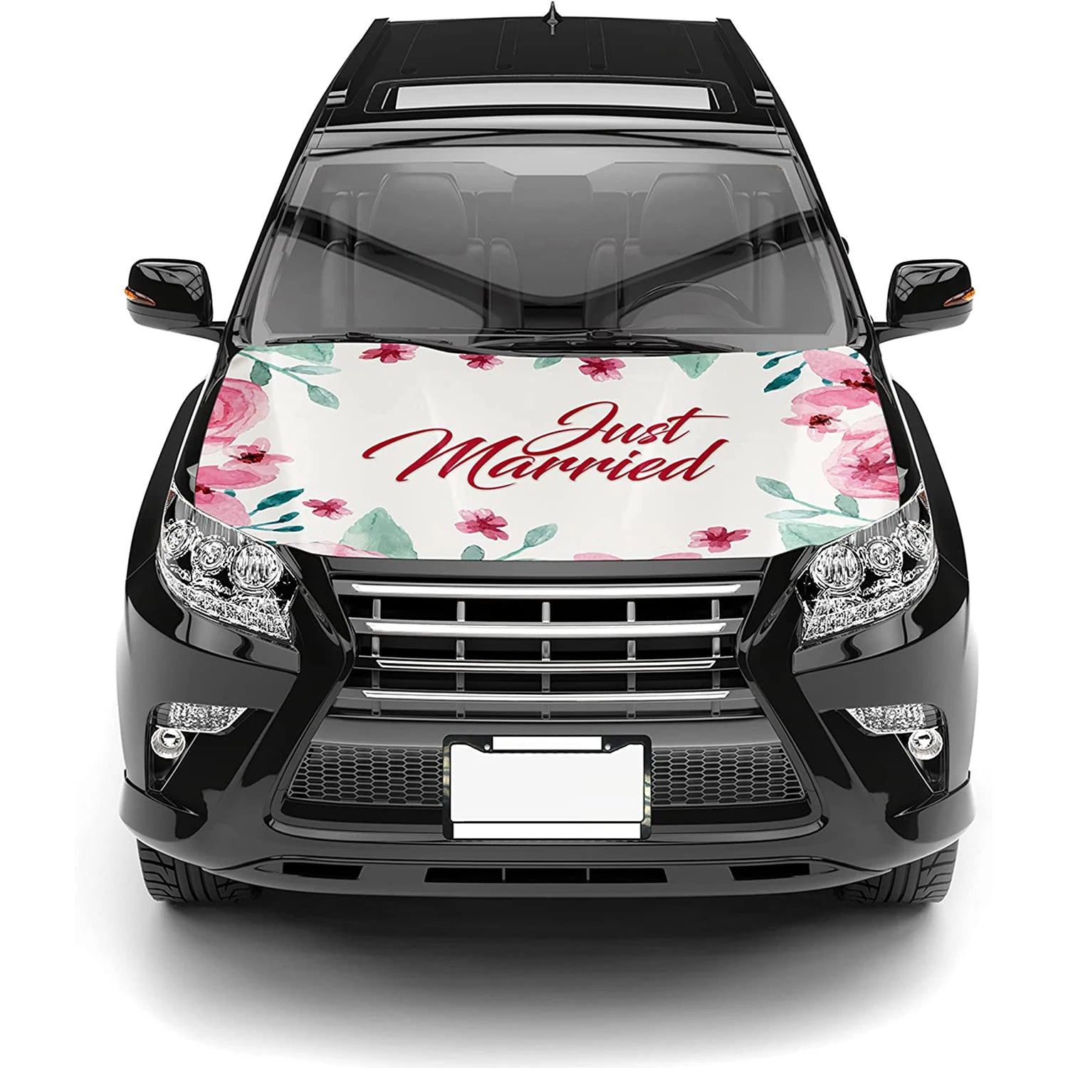Promotional Product Wedding Decoration Car Hood Cover Sublimation Print 120x150cm Custom Just Got Married Hood Flag