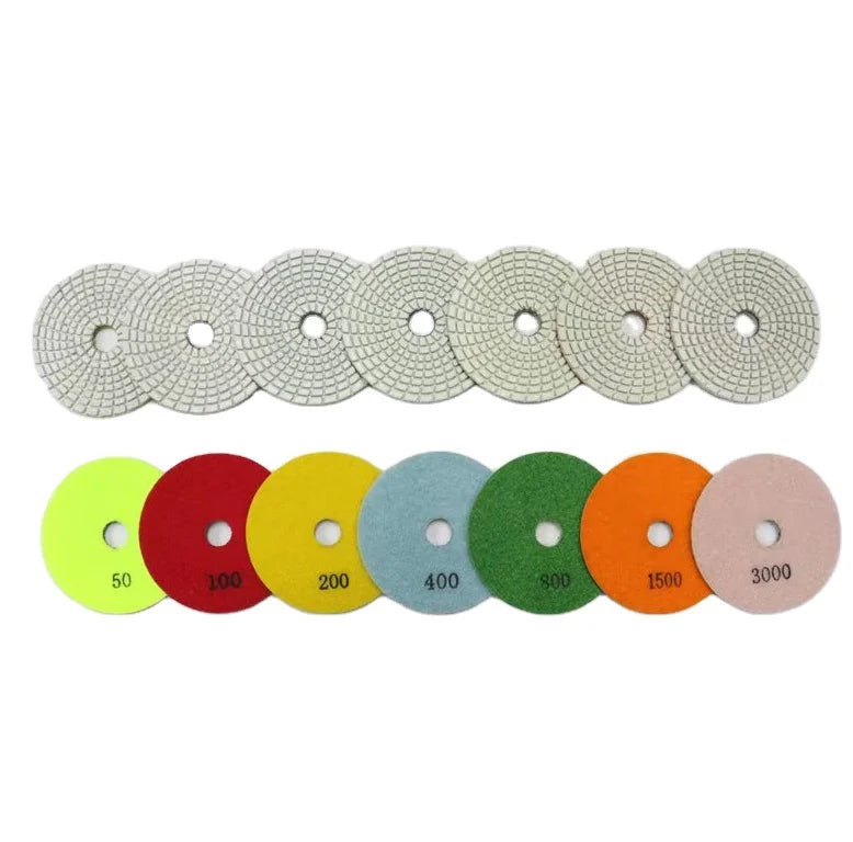 4 Inch Dry Wet 7 Step Diamond Grinding Disc Ceramic/tile/marble/granite/quartz Stone Diamond Buffing Polishing Pad