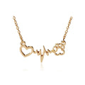 Electrocardiogram ECG Horse Pendants Necklaces Choker Collars Women Vintage Horseshoe Animal Wedding Jewelry Gold Durable
