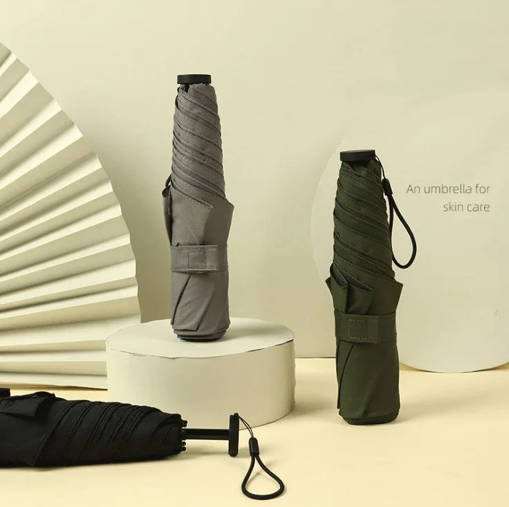 Japanese ultra Light Carbon Fiber Three Fold Umbrella Custom logo Pencil Umbrella Anti Ultraviolet Sun Umbrella