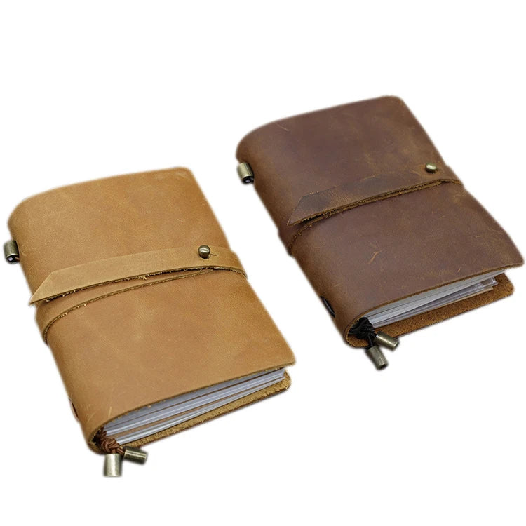 Do It Yourself Personal Creative Handmade Stamping Logo Customizable Genuine Leather Vintage Diary Notebook