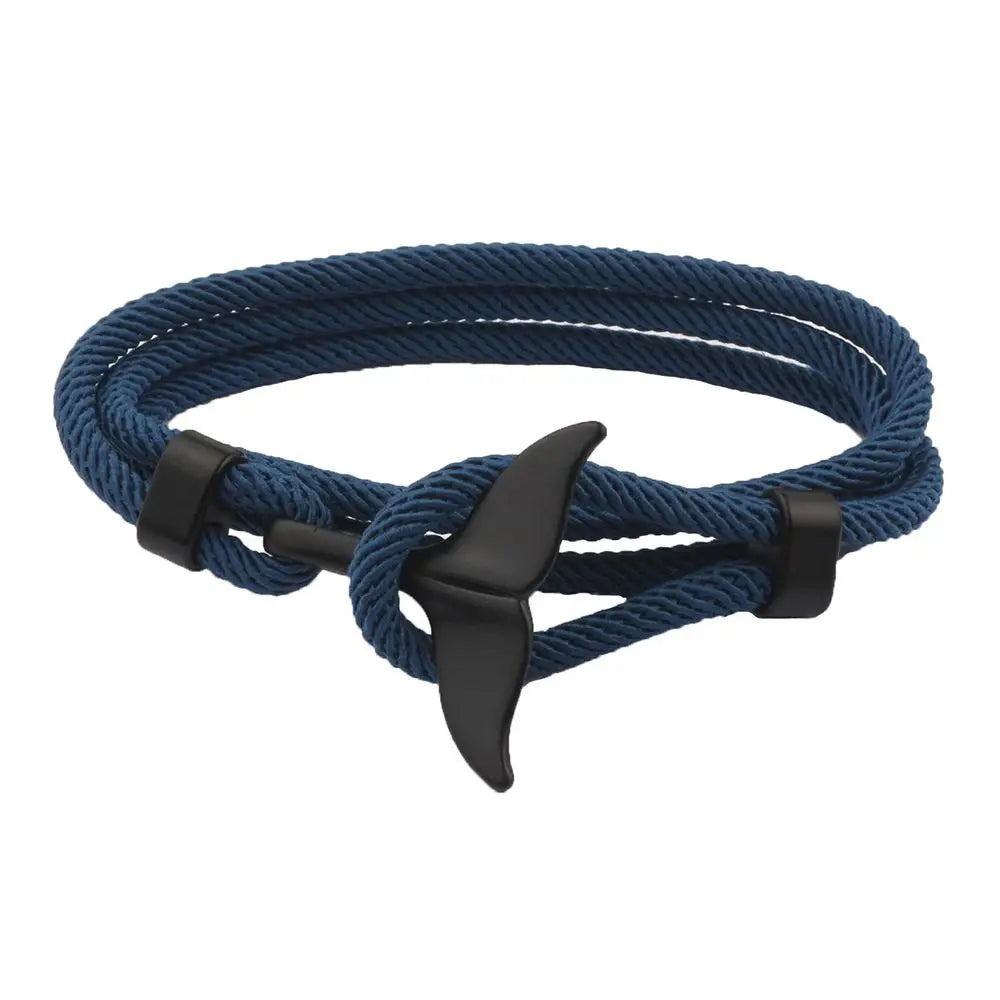 2025 New Simple Rope Wrap Bracelet Whale Tail Charm Adjustable Bracelets for Women and Men Ocean Jewelry