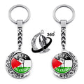 Manufacturer I Love Palestine Flag Design Keychain Crescent Moon Shape Crystal Glass Dome Cabochon Support Palestine Key Chain