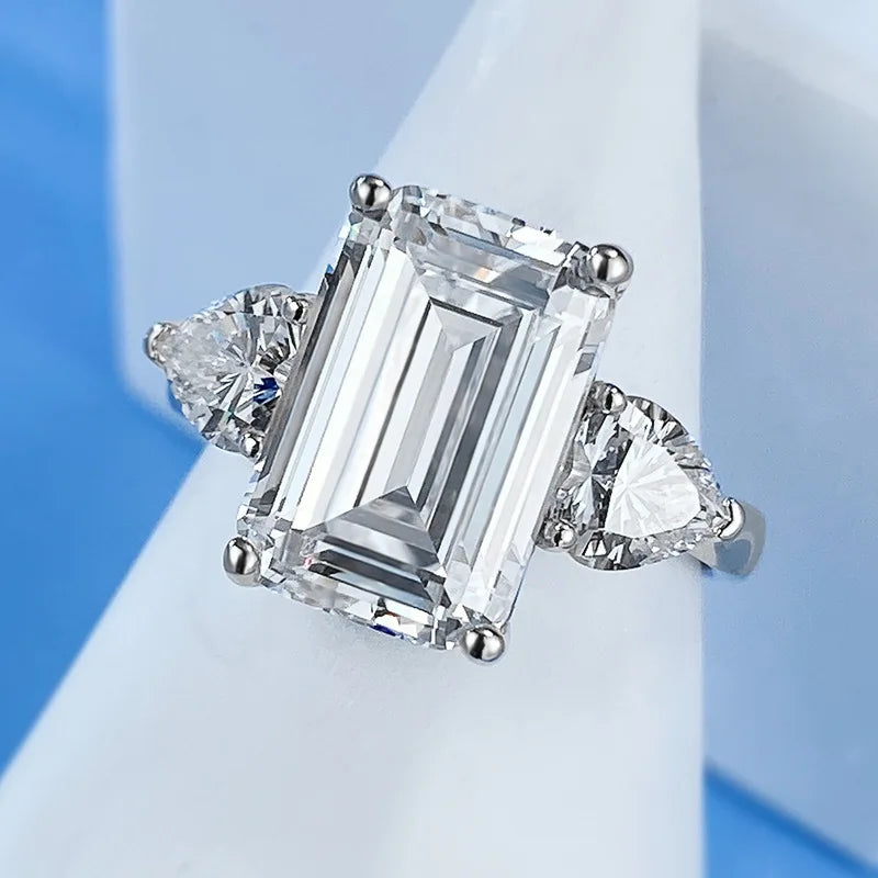 Fine Sterling Silver 925 Jewelry Cubic Zirconia Ring Luxury Custom Wedding Engagement Rings Jewelry Women