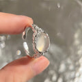 Oval Cut Niche Agate Ring Irregular 925 Sterling Silver Jewelry Gemstone Rings for Women
