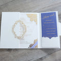 Elegant Gate Design Pocket Fold Invitations Cover with Ribbon for Foil Flower Clear Acrylic Wedding Invitation MegaBDM