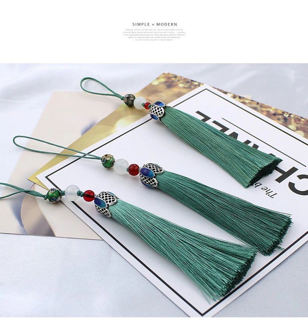 Wholesale Pendant Small Tassel for Bookmark Hanging Spike Tassel Fringe for Bag Decoration Long Silk Tassel Polyester Ladies