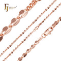 3mm FJ Fallon Fashion Jewelry Center Lace Sequin Chain Plated in Rose Gold Brass Based