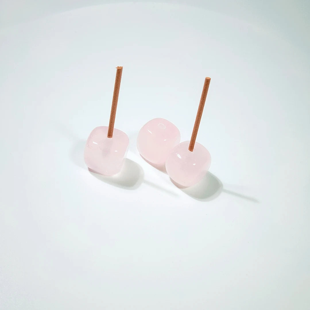 Huiying Wholesale Folk Crafts Healing Natural Rose Quartz Candle Incense Holder for Wedding Decoration