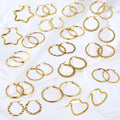 Non Tarnish Hoop Earrings Star Heart Shape Earring Fashion Jewelry Bulk Wholesale Stainless Steel 18k Gold Plated Earrings Women