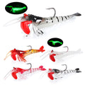 Hot Selling Fishing Soft Shrimp Noctilucent Lure Sinking Lead Fishing Soft Shrimp Lure with Hooks Prawn Shrimp Soft Bait