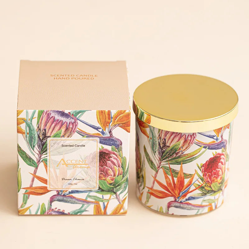 Aromatherapy Fragrance Candle Sales Ranking Elegant Glass Flower Pattern Candle Souvenir Home Decoration Gift with Lids