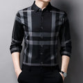 2024 Spring and Autumn Men's Long Sleeved Shirt for  Casual Fashion Long Lined Breathable Striped Men's Shirt
