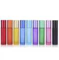 In Stock 5ml 10ml Frosted/matte rainbow Colors Roll on Glass Bottle With Matte Color Aluminium Cap
