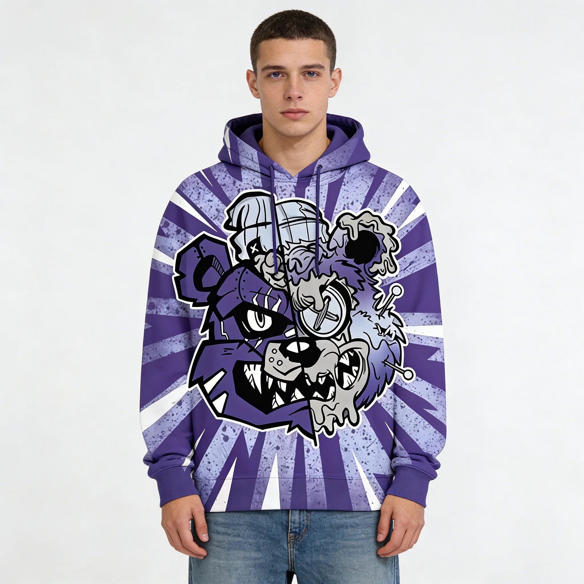 Sublimation Pullover Sweatshirt Fitspi Wholesale Custom 3D Hoodie Dropshipping Men's Fashion Trendy Printed Hoodies