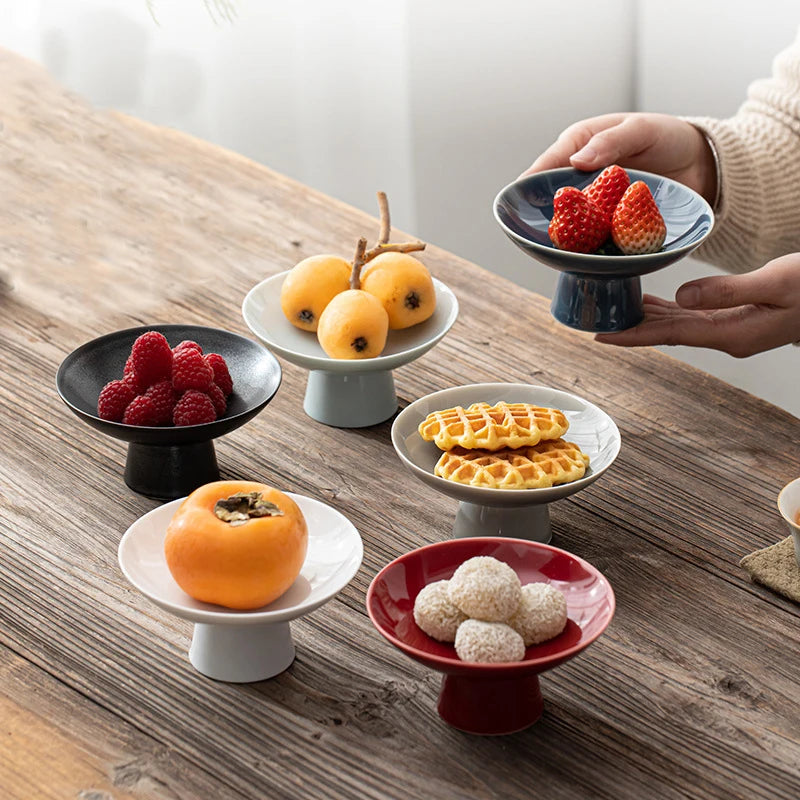 Party Wedding White Ceramic Cake Stand Plate Cat Bowl Cherry Blossom Pet Cat Dog Food Bowl Drinking Container Anti-overturning