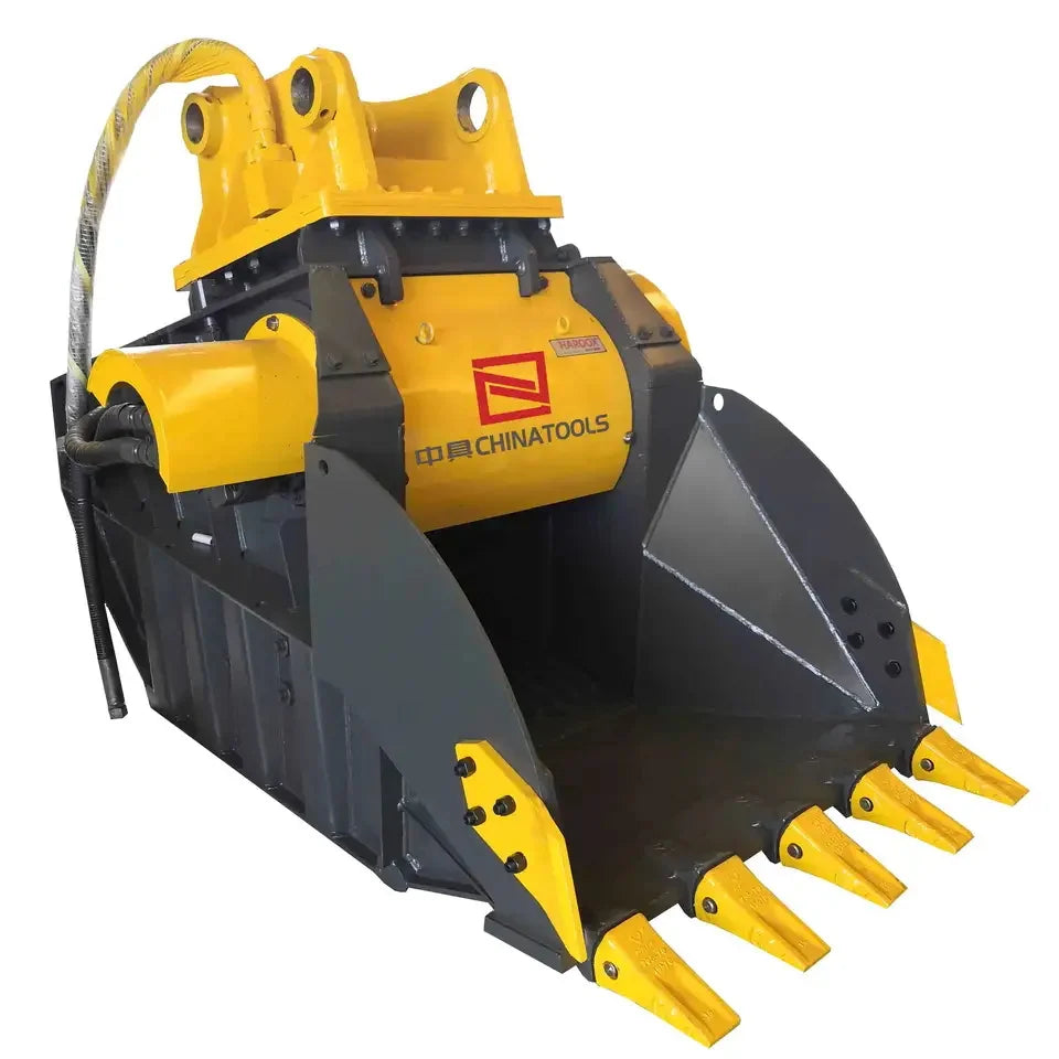 Excavator Attachments Hydraulic Crushing Bucket Stone Crusher For 12-50ton Excavator