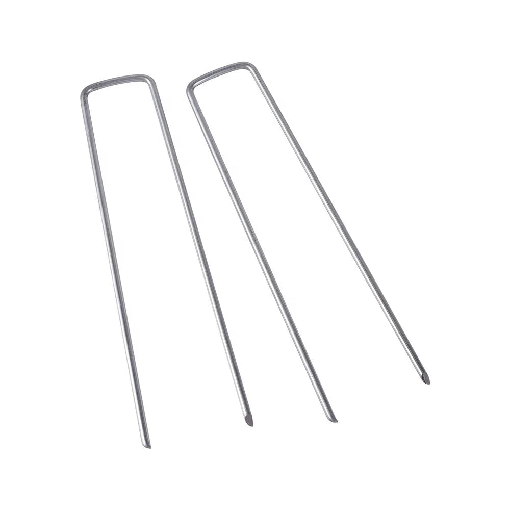 Galvanized Metal U Shape Garden Peg Ground Nail for Greenhouse Film Shade Net Insect Net Tent Fixed Stakes