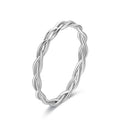 Exquisite 925 Sterling Silver Arc Cross Twist Braid Ring New Design Simple Stackable Rope Chain Ring for Women Fine Jewelry