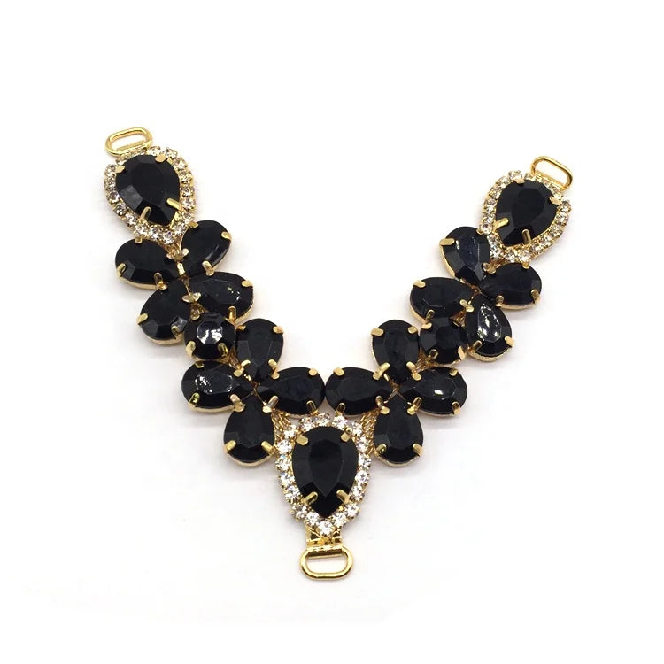 Hot Sale Full Colorized Jewelry Rhinestone Gold Setting Shoe Buckles for Women Sandal Accessories Wholesale