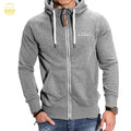 ODM/OEM Manufacturers Wholesale Autumn Puls Size Full Zip up 3D Embroidery Windproof Custom Print Logo Hoodie for Men