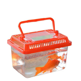 Transparent Plastic Fish Tank Small Portable Aquarium Box for Goldfish Turtles Betta Reptiles Pet Carrier Container