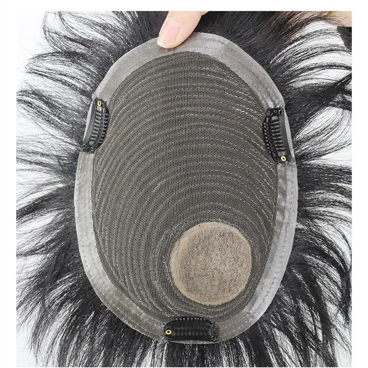 ML Topper Men Natural Hairline Toupee Cuticle Aligned Hair Dobdle Manunited Full Lace Human Hair Wigs Clip in