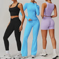 Hot Sale Yoga Set Long Sleeve Zipper Sport Gym Fitness Sets Running Push up Workout Set for Women