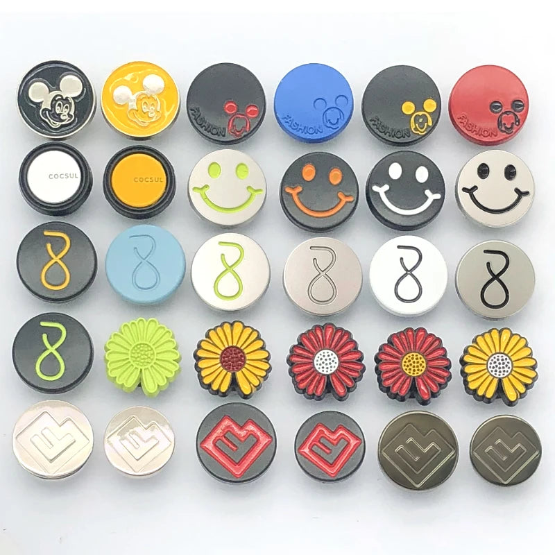 Wholesale Custom New Design Buttons Round logo Metal Flower Pattern Snap Buttons