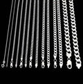 Wholesale Chains Jewelry Rope Curb Silver Chains Jewelry for Men Sterling Silver Gold Plated 925 Silver Necklace Making
