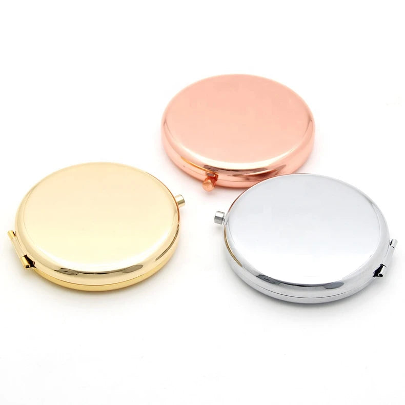 Hot Sale Luxury Gold Double Sided Mirror Magnifier HD Foldable Pocket Mirror Round Small Makeup Mirror