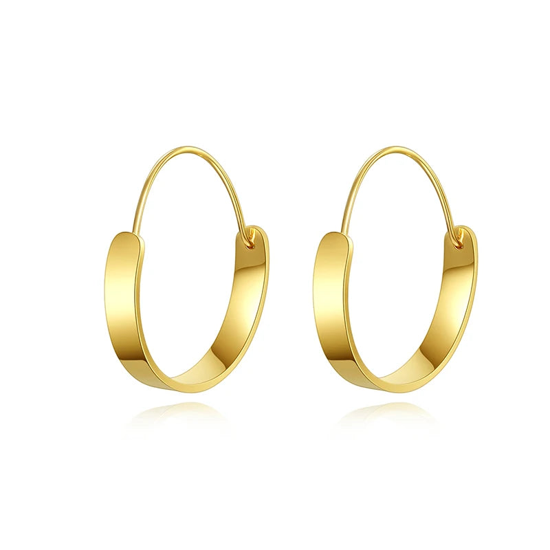 Minimalist Women Hinged Huggie Earrings Fashion 18K Gold Plated Hypoallergenic Gold Hoop Earrings Jewelry Gift