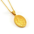 18K Gold Plating Stainless Steel Oval Christian Virgin Mary Pendant Necklace Catholicism Amulet Religious Party Jewelry Gift