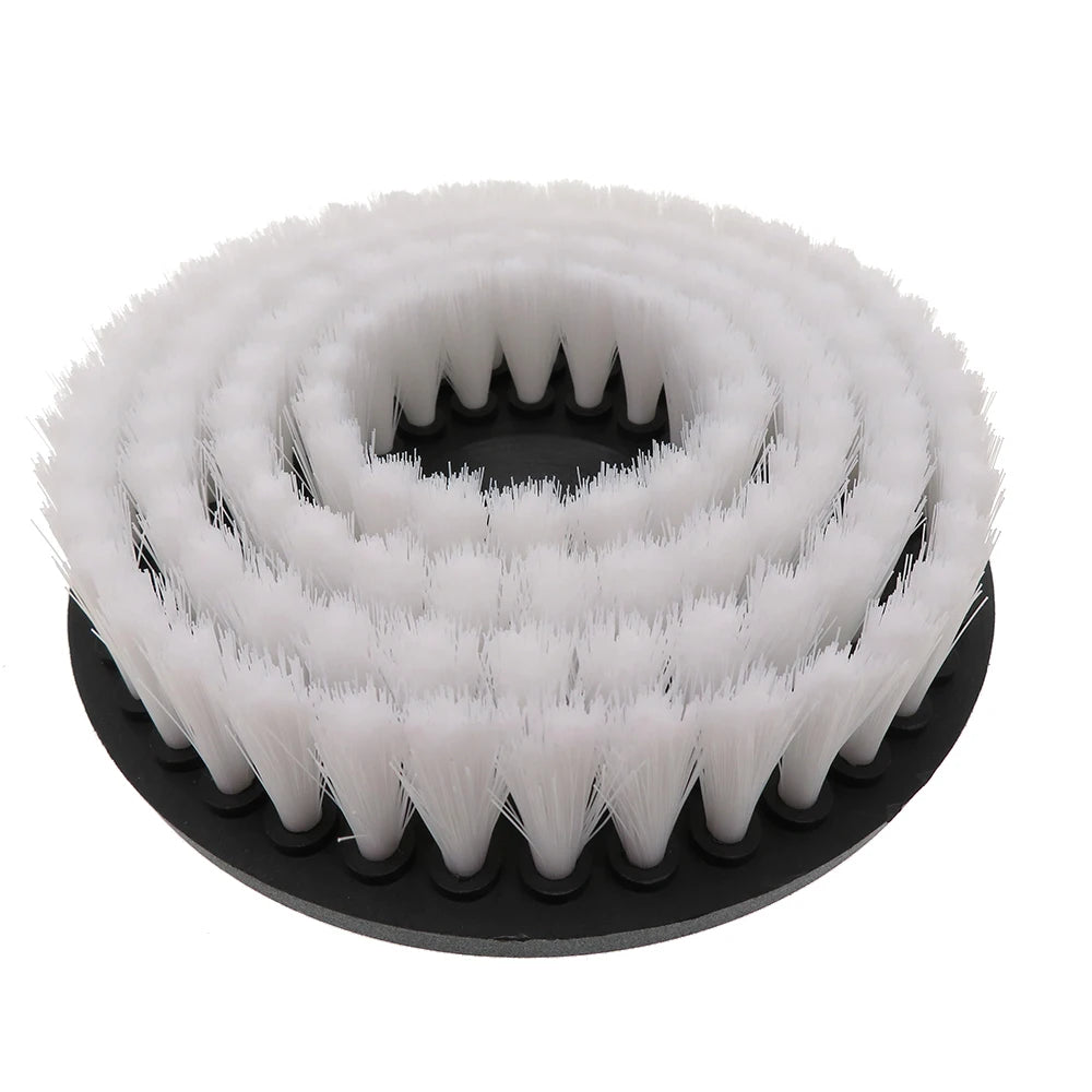 6Inch White Hollow Power Scrubber Detailing Brush Head Flat Drill Cleaning Brushes Attachment for Carpet Kitchen Home Car Clean