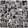 50PCS Fashional Black and White Animals Bully Dog Funny Cartoon Cat Sticker