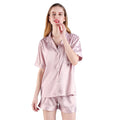 FUNG 3034 Satin Elegant Solid Thermal Plus Size Pajama Party Suit Dark Green Pyjama for Women Adult Bridesmaid Sleepwear