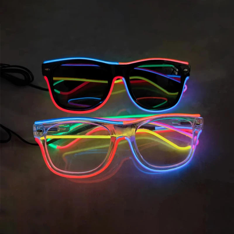 High Brightness Colorful LED Sunglasses with 3 Lighting Modes-Novelty Glasses for Party Easter Christmas & Father's Day Gifts