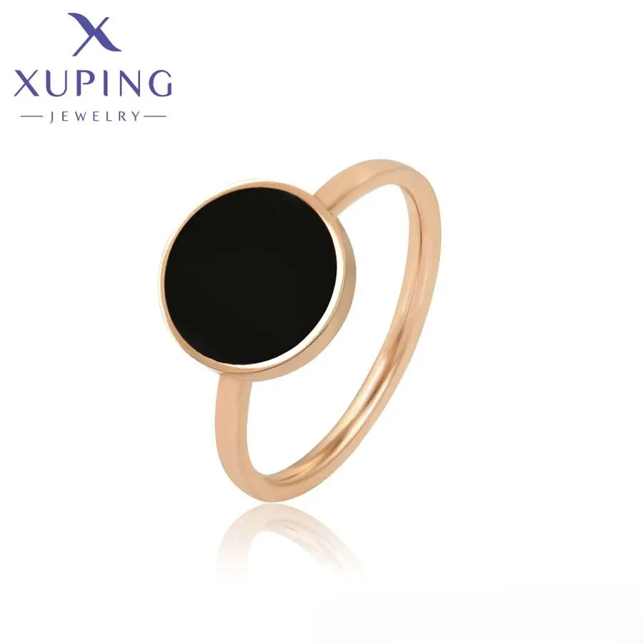 16253 XUPING JEWELRY Rose Gold Color Elegant Stainless Steel Neutral Fashion Jewelry Engagement Fine Korean Ring Wholesale