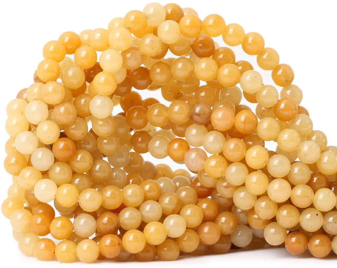 Natural Yellow Jade Honey Onyx Multi-Color Gemstone Loose Beads 8mm Size 1 Strand 15\" Jewelry Making DIY Handmade Materials MegaBDM