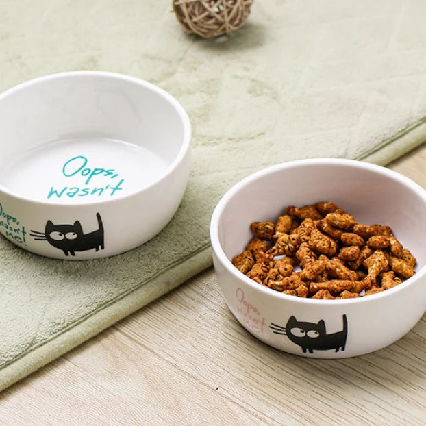 Wholesale Round Cute Ceramic Pet Bowls for Cats and Dogs