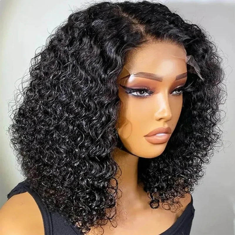 Short Curly Bob Wig Human Hair 13x4 Lace Front Wigs Human Hair Jerry Curly Bob Wig for Black Women Brazilian Natural Hairline
