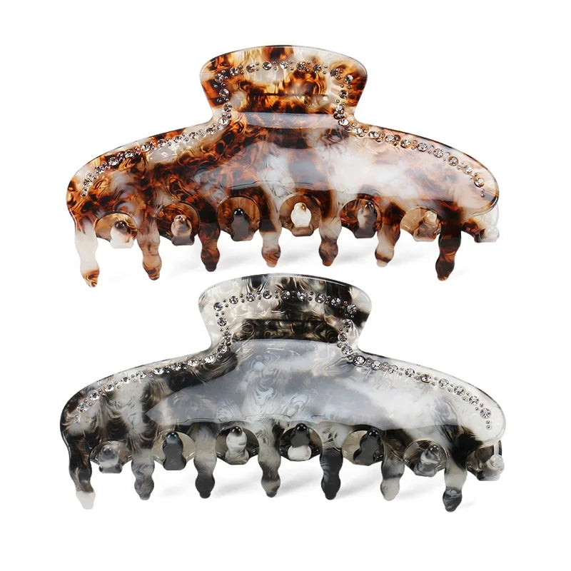 High Quality Rhinestone Hair Claws Clamp New Arrival Acetate Hair Claws Women Girls Ponytail Clip Hair Accessories