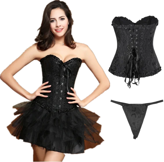 Women's Plus Adjustable Satin Spandex Corset Anti-Bacterial Breathable Eco-Friendly Fabric Waist Slimming Girdle Steampunk