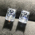 CAOSHI New Arrival Radiant Cut Girls Crystal Diamond Silver Dainty Women Big Cubic Zirconia Ear Piercing Stud Earrings